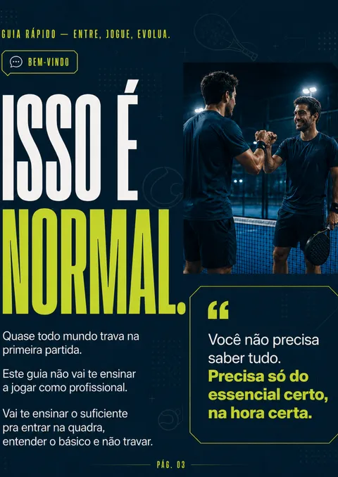 Página do guia: quase todo mundo trava na primeira partida, isso é normal