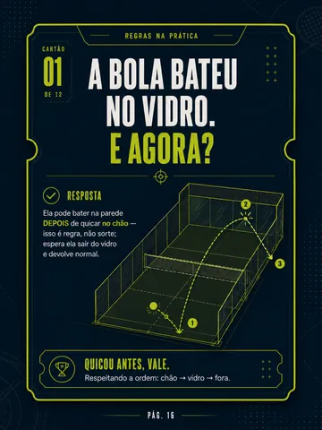 Página do guia: cartão de consulta rápida sobre a bola no vidro