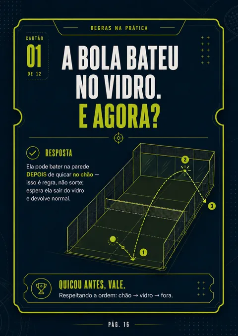 Página do guia: cartão de consulta rápida sobre a bola no vidro